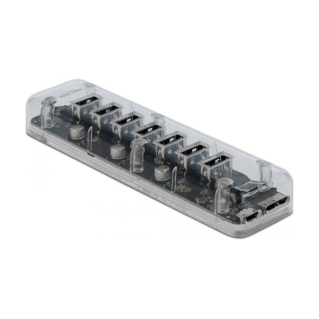 HUB DeLOCK USB 3.0 / 7×Ports - Transparente - 1