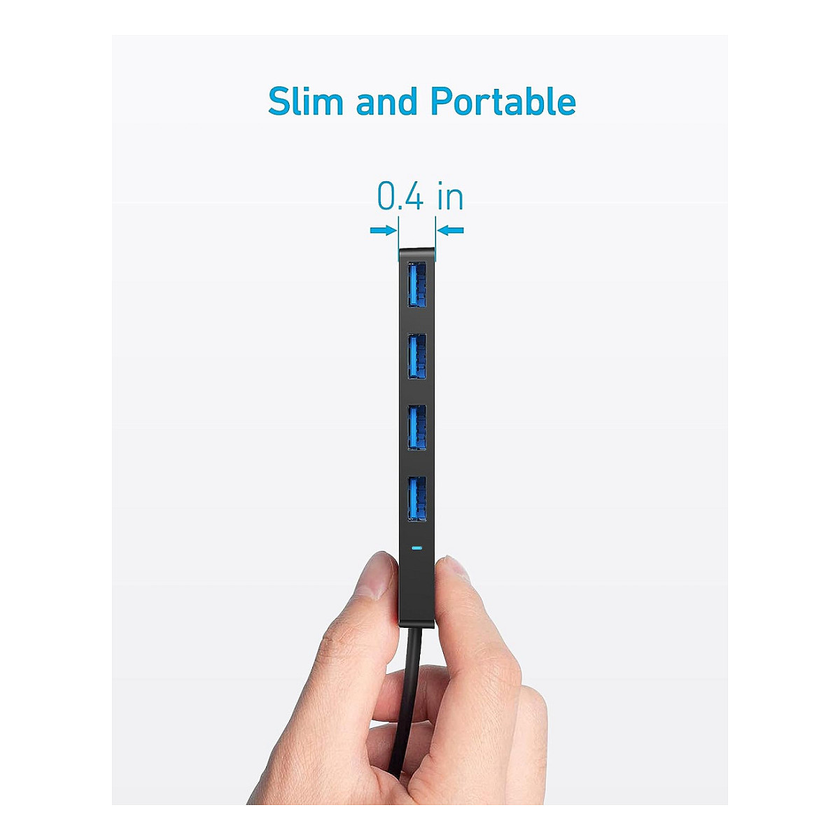 HUB Anker USB‑A / 4 Porta USB 3.0 / 5 Gbit/s / Me kabllo 20cm - Zezë - 4