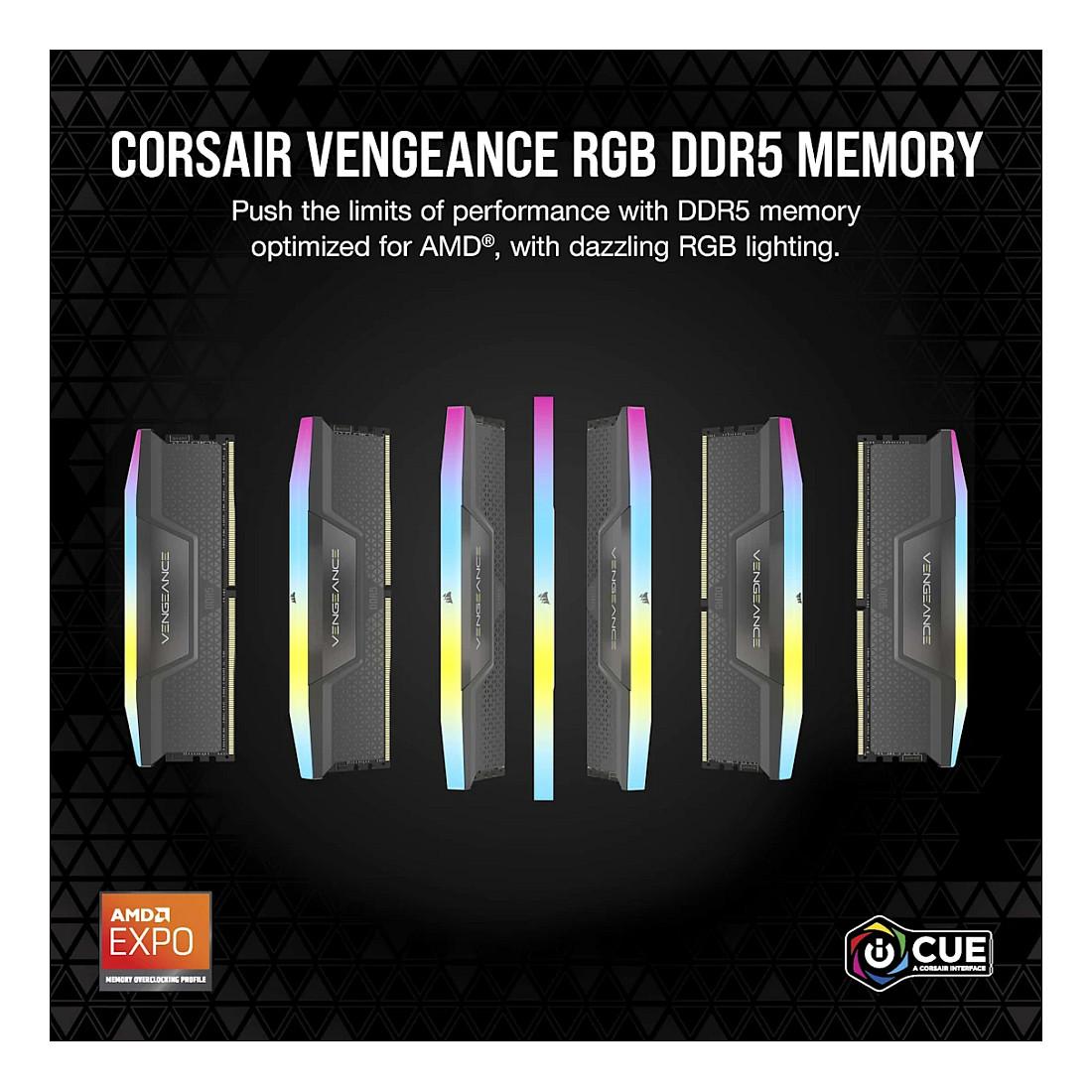 Ram Memorie DDR5 Corsair Vengeance RGB KIT 64GB(2x32GB) 5600MHz CL40 - 2