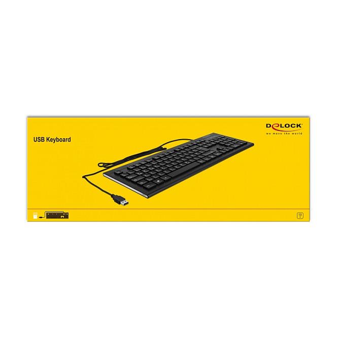 Tastierë me kabllo DeLOCK 12672, USB 2.0, QWERTZ, multimedia F1-F12, 1.5 m - Zezë - 4