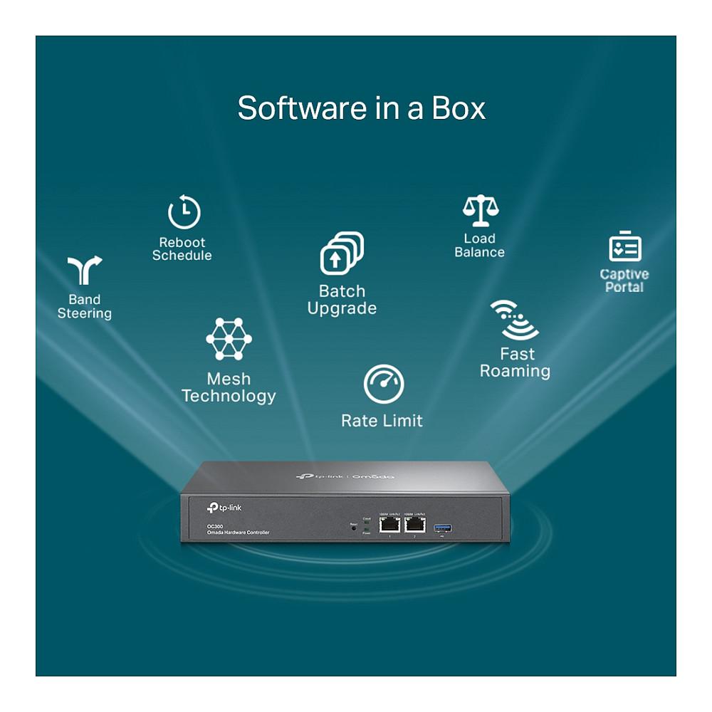TP-Link Omada OC300 Hardware Controller SDN / 2× Gigabit Ethernet / USB 3.0 / Cloud Management / Rack 1U – Zi - 8