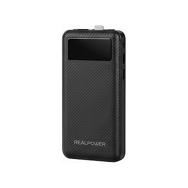 Powerbank RealPower PB-10000 Plus / 10000mAh / 20W / 2x USB-A + USB-C – Zezë