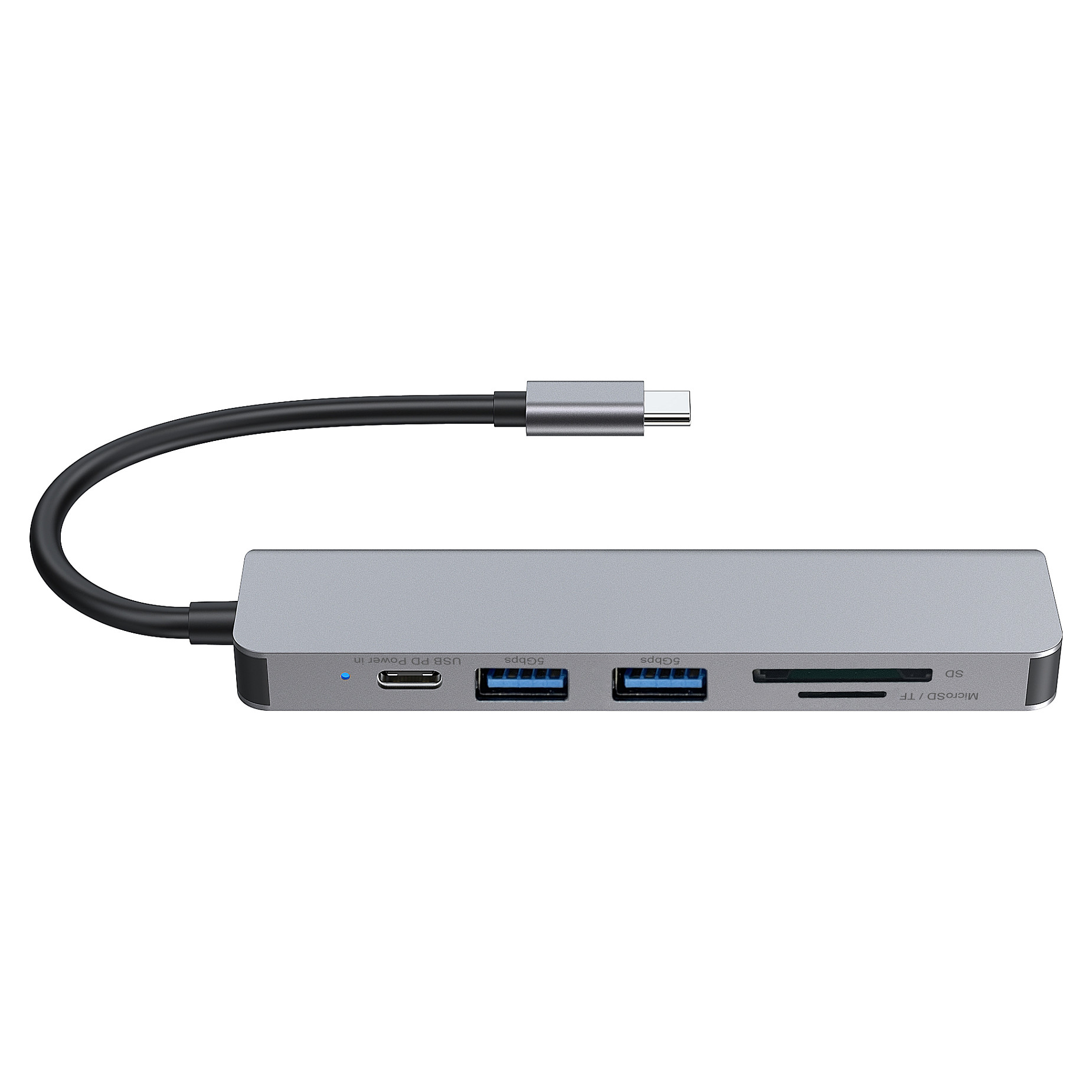 Hub Udhëtimi CONCEPTRONIC 4-në-1 USB-C në HDMI/2xUSB 3.0 60W PD - Hiri - 9