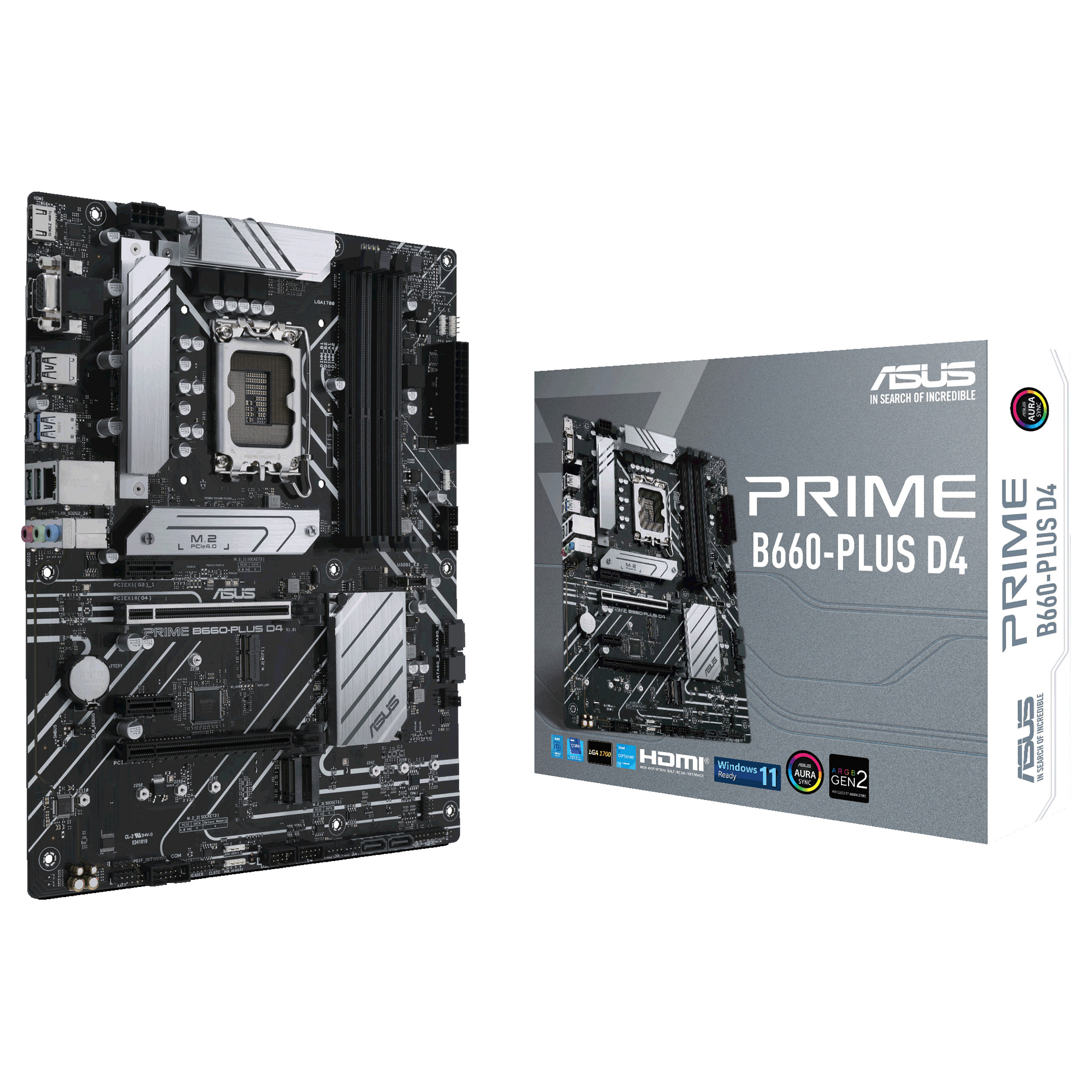 Pllakë Amë MB Intel ASUS PRIME B660-PLUS / LGA 1700 / DDR4 / HDMI+VGA+DP - 1