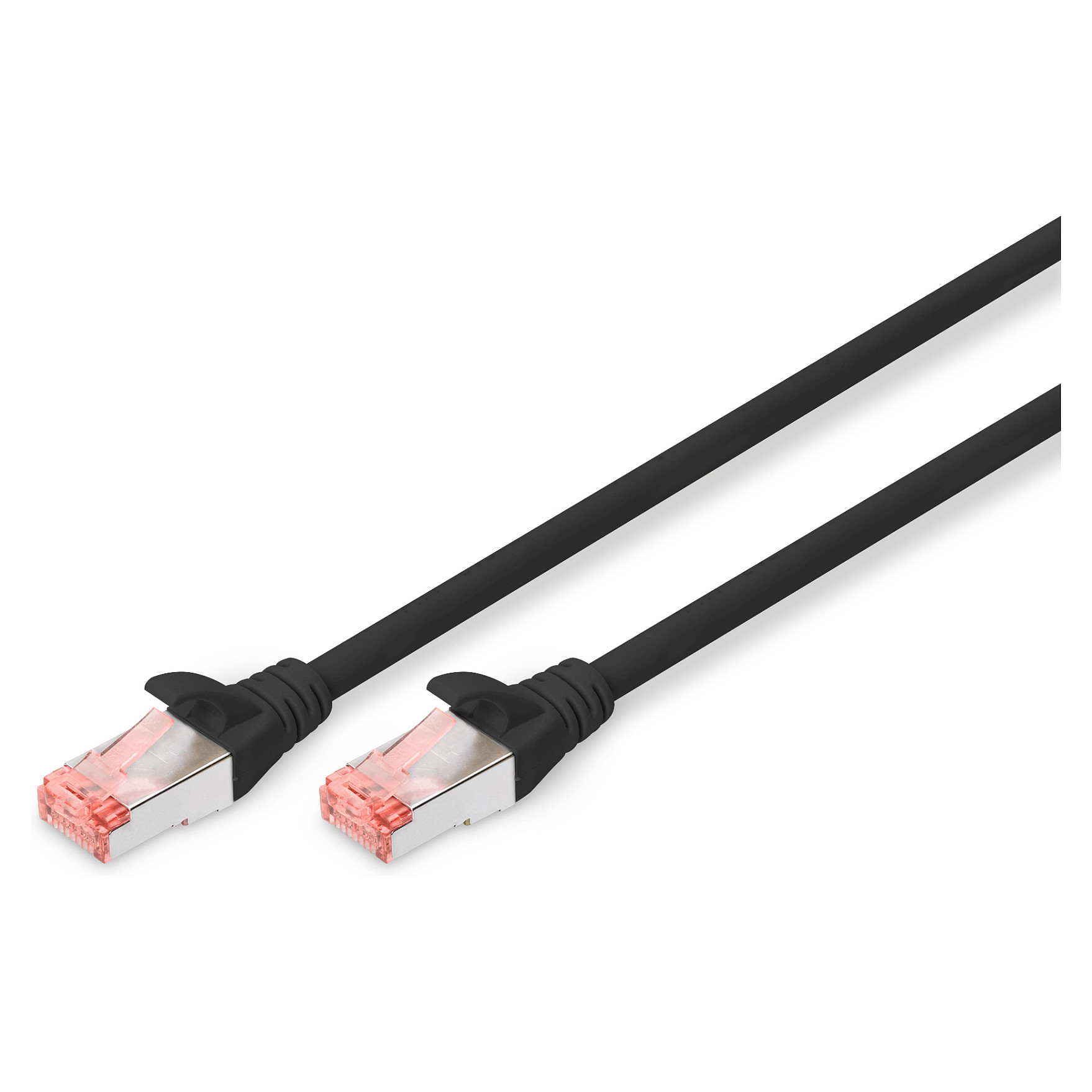 Kabllo për Rrjet DIGITUS RJ45 CAT6 S/FTP / 2.00m / Mbrojtës Kapëse / Qese Plastike – Zezë - 1