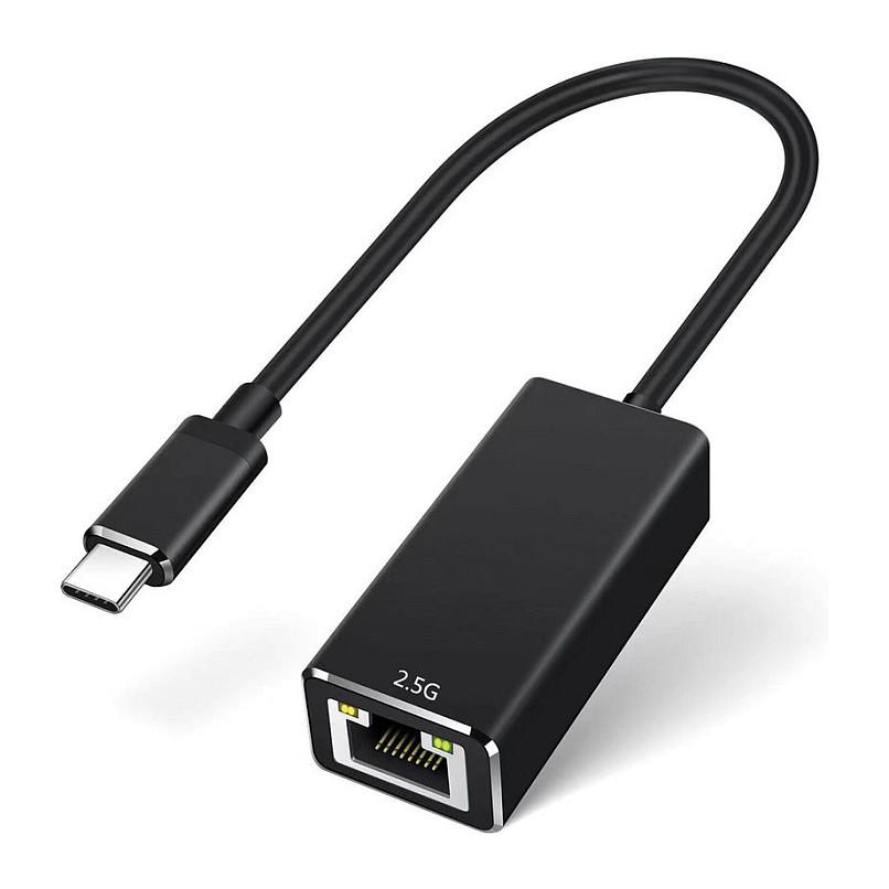 Adapter VALUE 12.99.1134, USB 3.2 Gen 1, USB-C Mashkull në RJ45 Femër, 2,5Gbps, 15cm - Zezë
