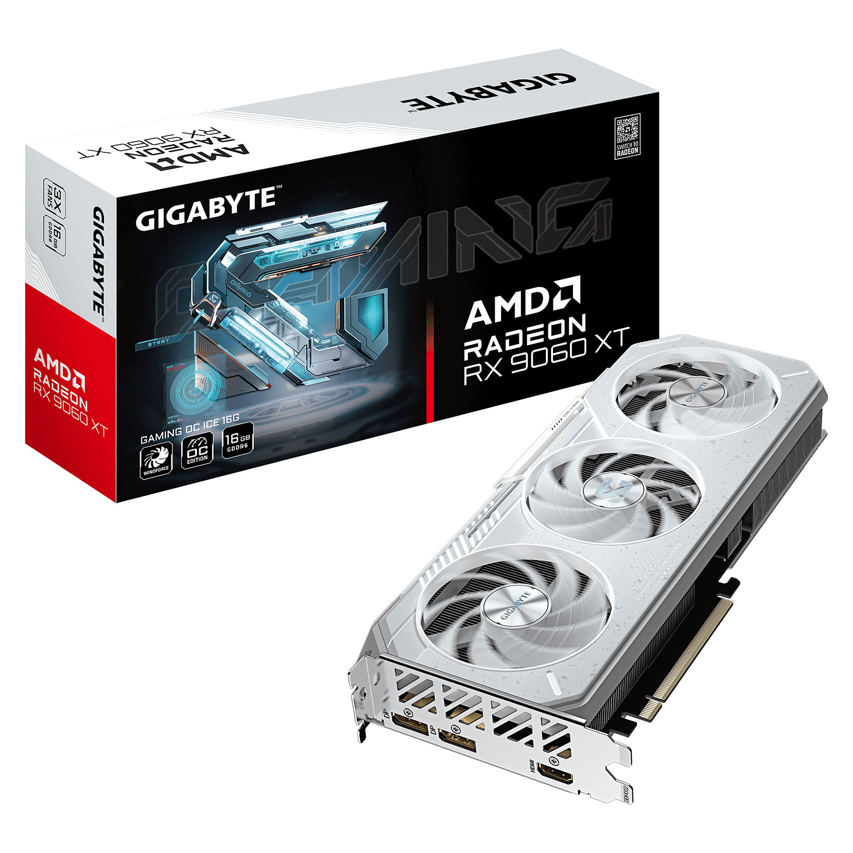 Kartelë Grafike AMD Radeon RX 9060 XT / 16GB GDDR6 / 128-bit / GIGABYTE GAMING OC ICE