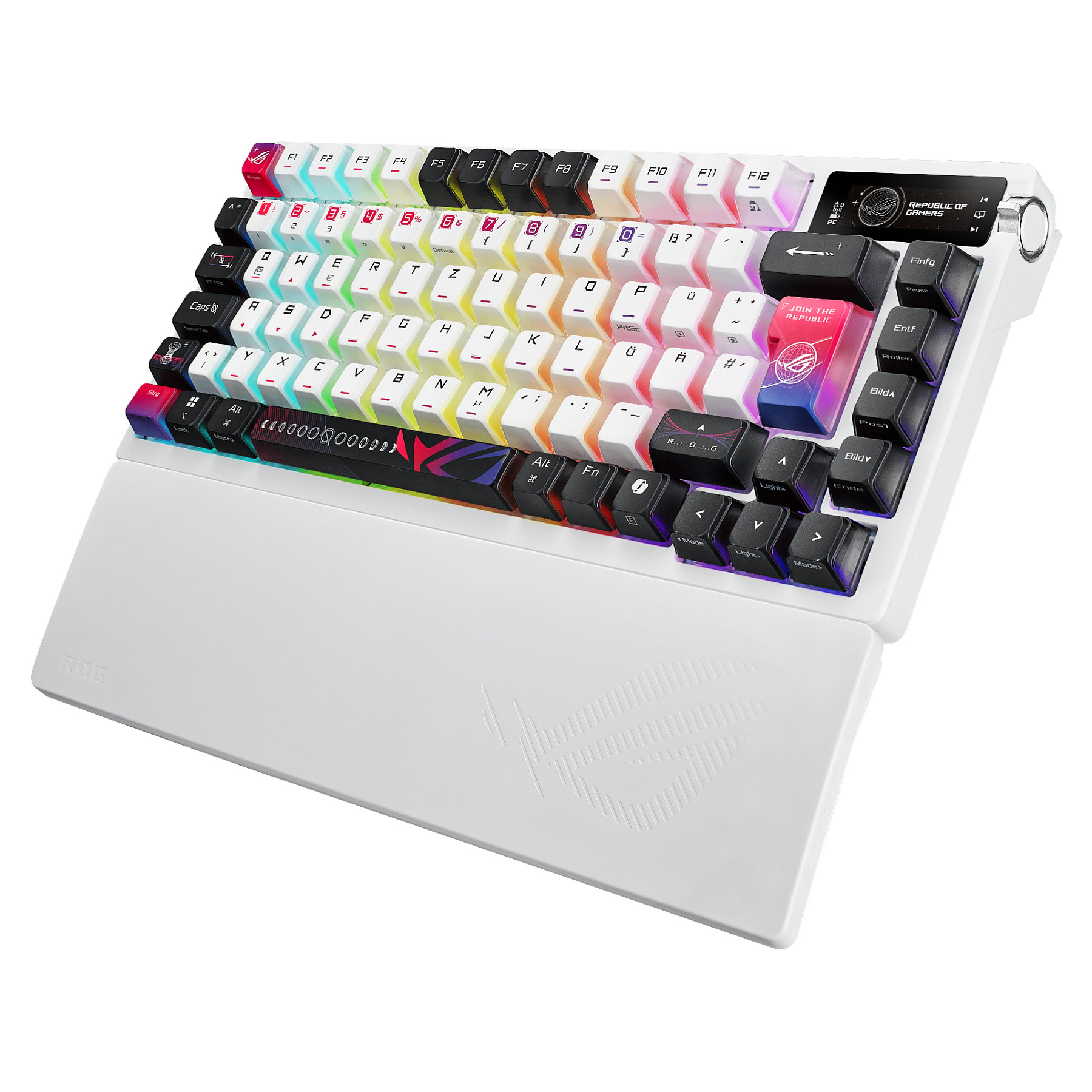 Tastierë Me kabllo ASUS ROG Azoth X / Wired & Wireless / QWERTZ - Bardhë / Shumëngjyrësh - 3