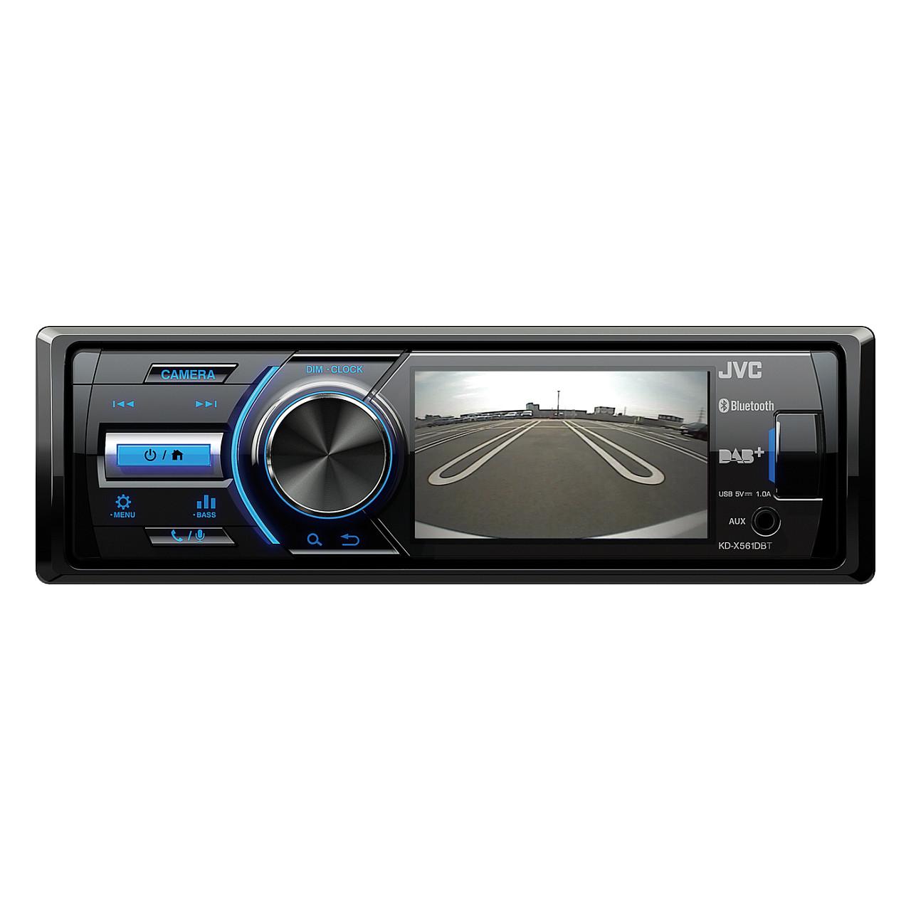 Radio multimedia për veturë JVC KD-X561DBT, 1 DIN, ekran QVGA 3", DAB+, FM, Bluetooth, USB, AUX, video nga USB, 4 × 45 W, ndriçim blu - Zezë - 3