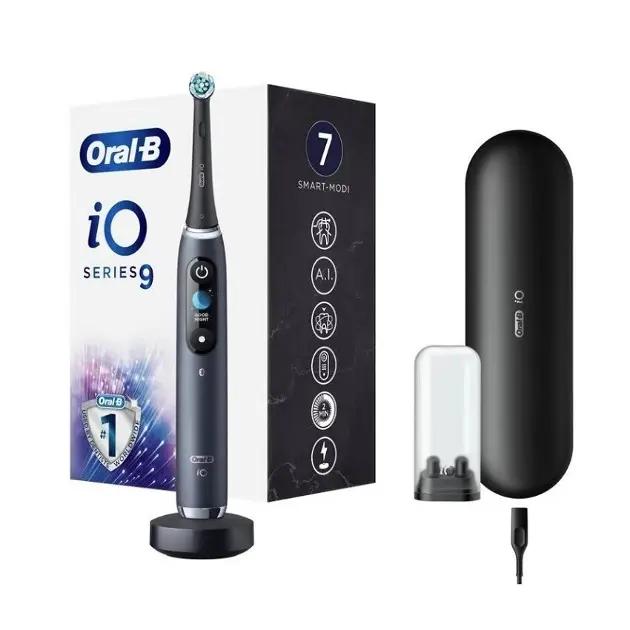 Furçë dhëmbësh elektrike Oral-B iO Series 9 Black Onyx / iO Magnetic / 7 Mode / Smart Pressure Sensor / Bluetooth / 3D Teeth Tracking / Ekran me Ngjyra / 14 Ditë – Zezë - 1