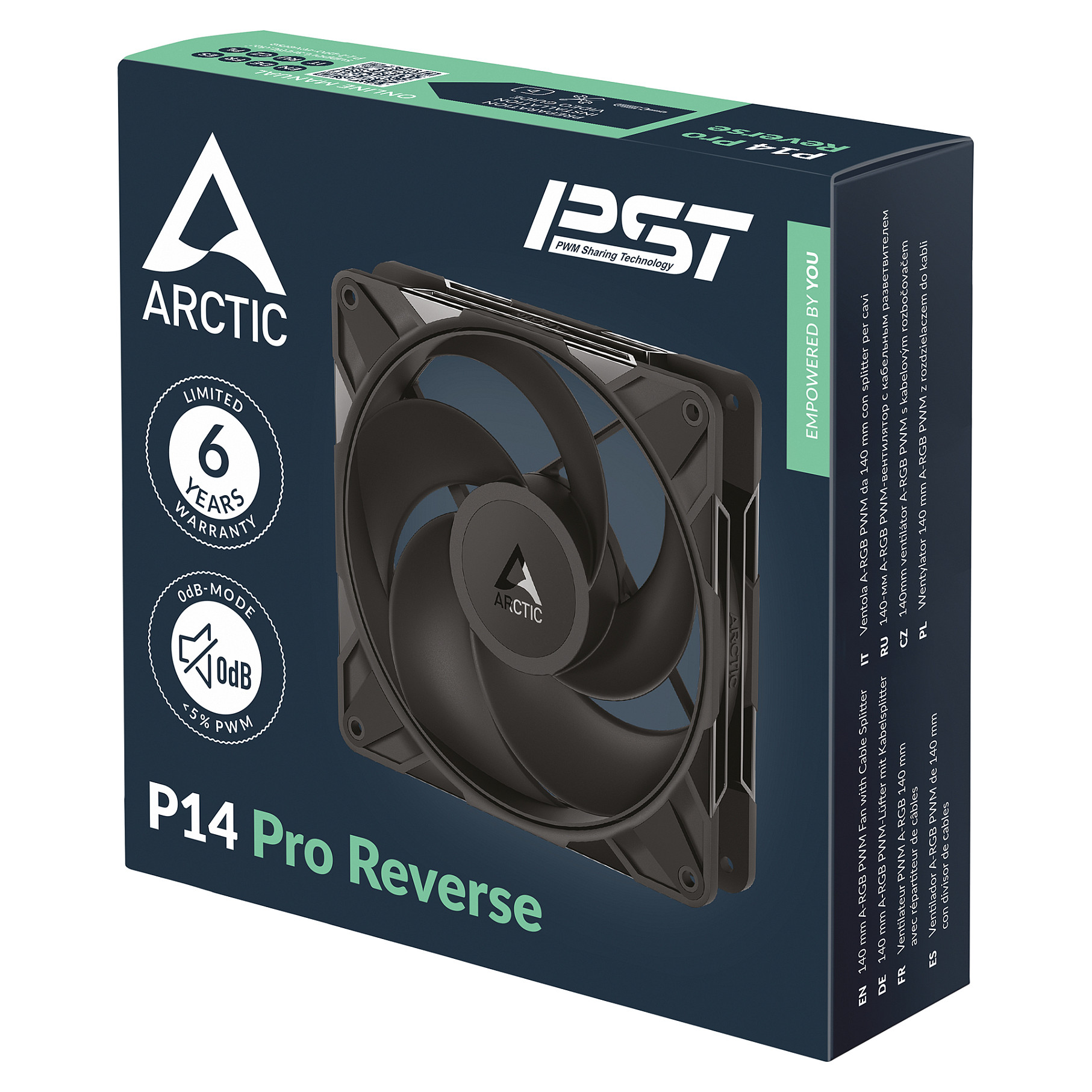 Ftohës për Kasë 140mm ARCTIC P14 Pro Reverse 3-Pack – Zezë - 6