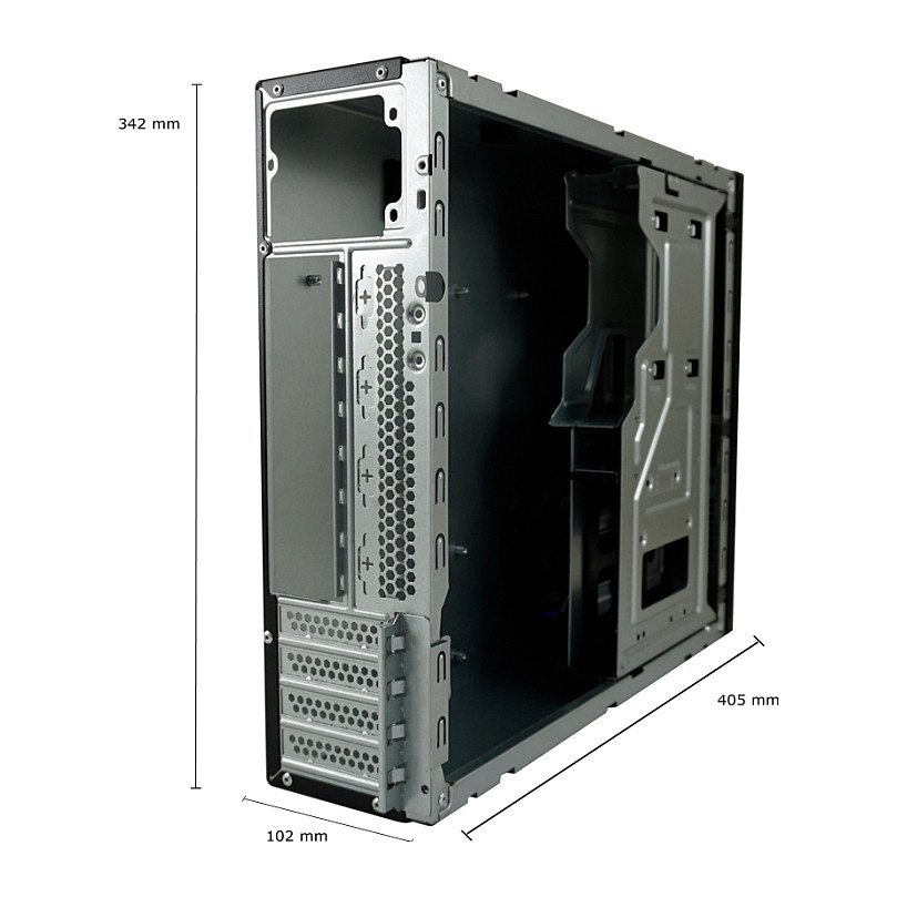 Kasë PC LC-Power LC-1406MB-TFX-ON / Micro Tower / Micro-ATX + Mini-ITX / 80mm Fan Support / 2.5"/3.5" HDD / TFX PSU - Zezë - 17