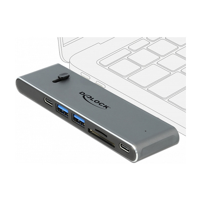 Docking Station DeLOCK / 1xHDMI / 2xUSB-A / 2xUSB-C / SD - Gri - 3