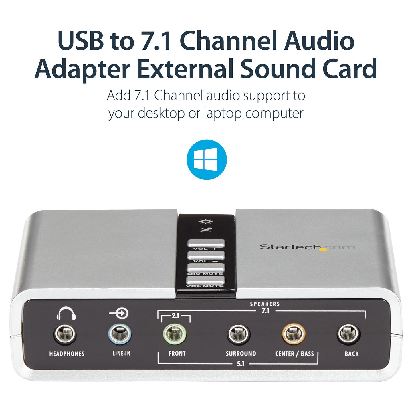Kartë e Zërit StarTech.com ICUSBAUDIO7D, USB 2.0, 7.1 Kanale, S/PDIF, C-Media CM6206 - Gri - 11