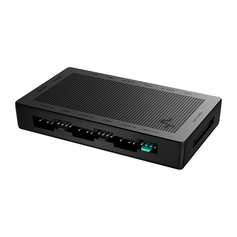 Hub DeepCool SC790 / 2-në-1 PWM + ARGB / 6×PWM 4-pin + 6×ARGB 3-pin / Magnetik / SATA – Zezë