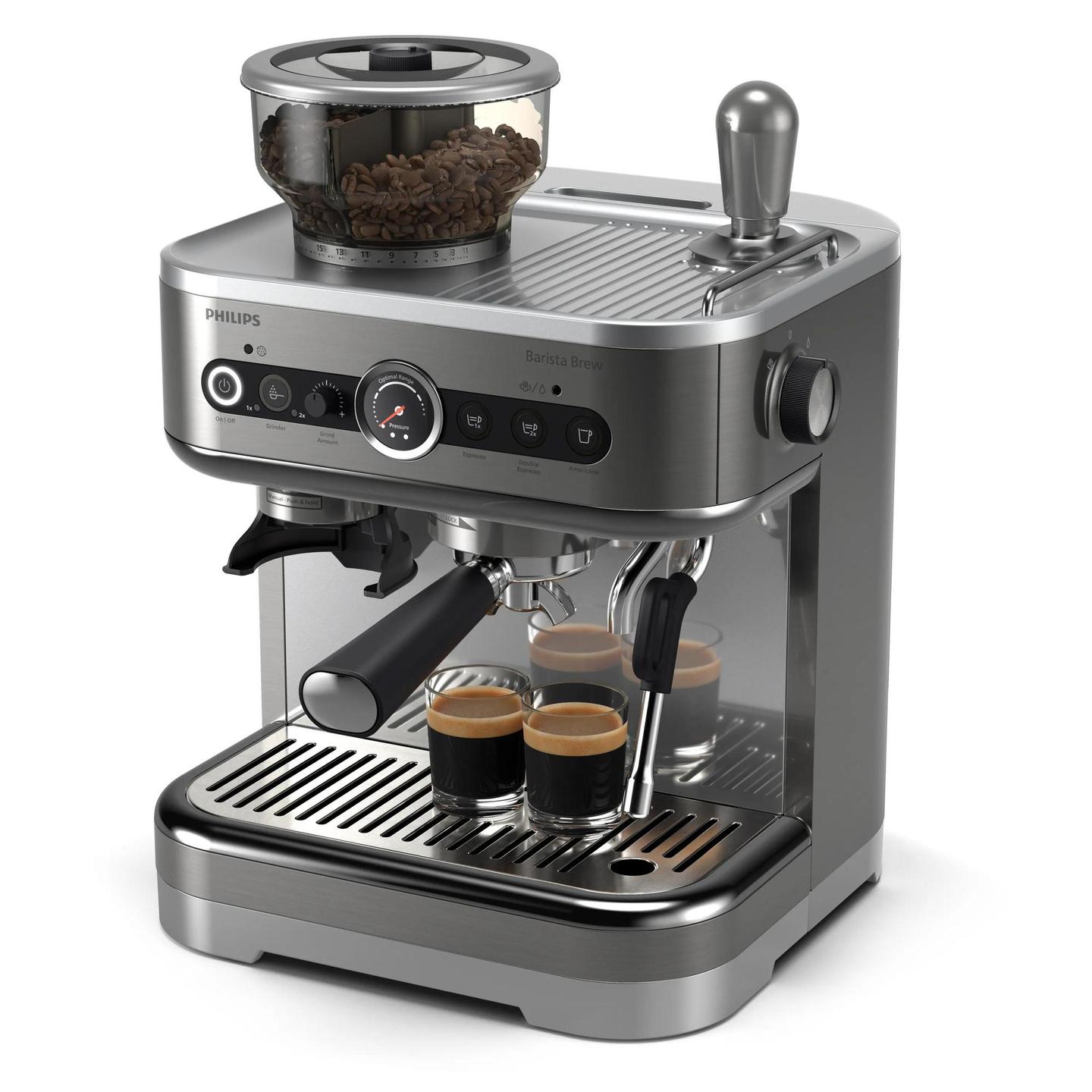 Aparat për kafe Philips Barista Brew / PSA3228/01 / Portafilter / 15 Bar / 2.3L – Argjend - 3