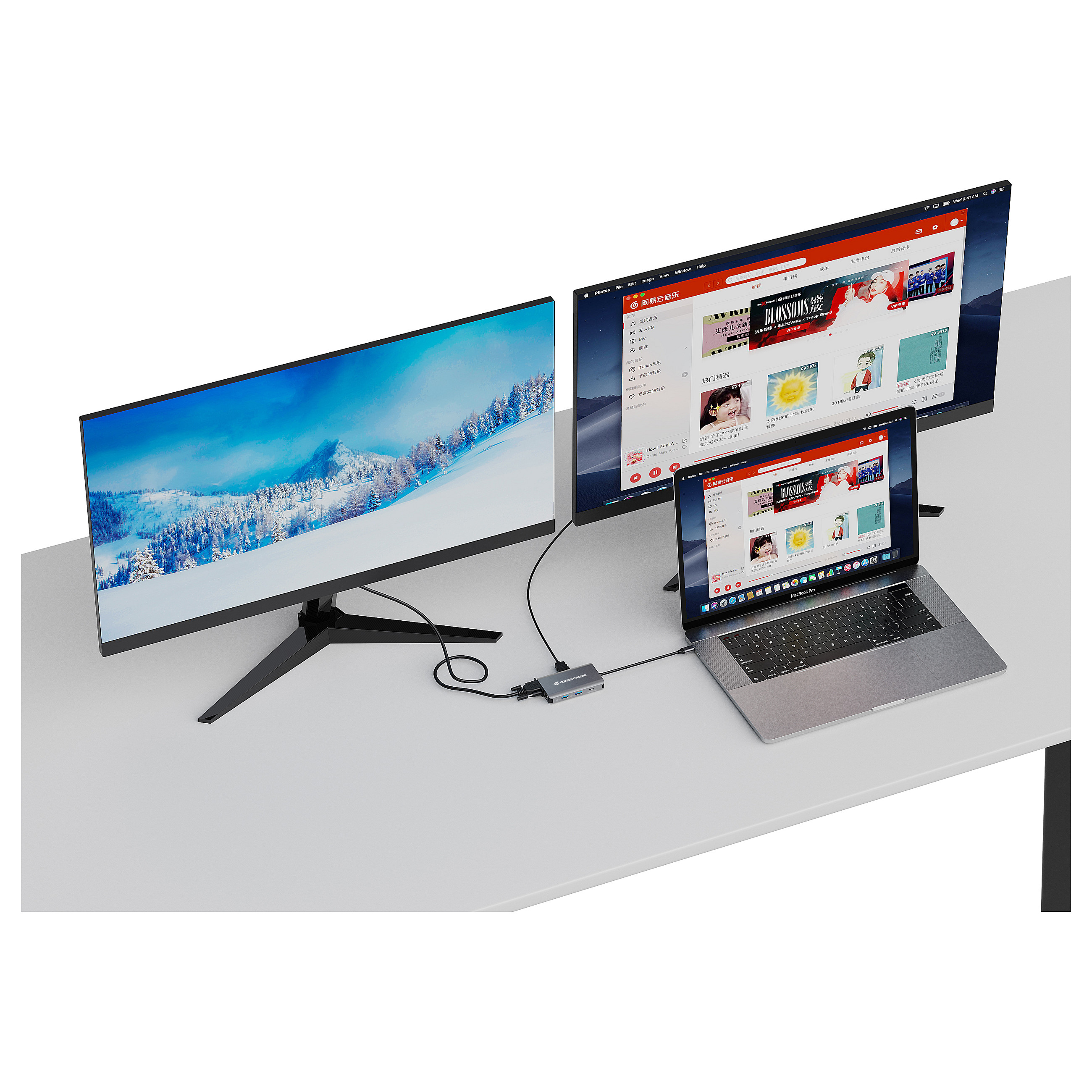 Hub Udhëtimi CONCEPTRONIC 7-në-1 USB-C në HDMI/3xUSB-A/VGA - Hiri - 6