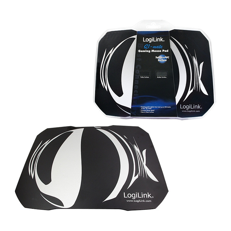 Mauspad Gaming LogiLink Q1 Mate ID0055 / 340 x 250 x 2.8mm / PVC / Anti-rrëshqitës - Zezë/Bardhë