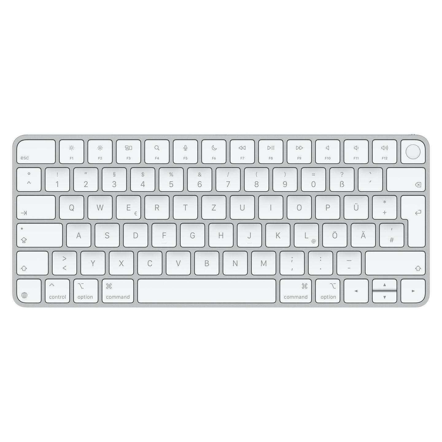 Tastierë Apple Magic Keyboard / MXCK3D/A / Wireless / Bluetooth / Touch ID / QWERTZ DE / USB-C – Argjend/Bardhë