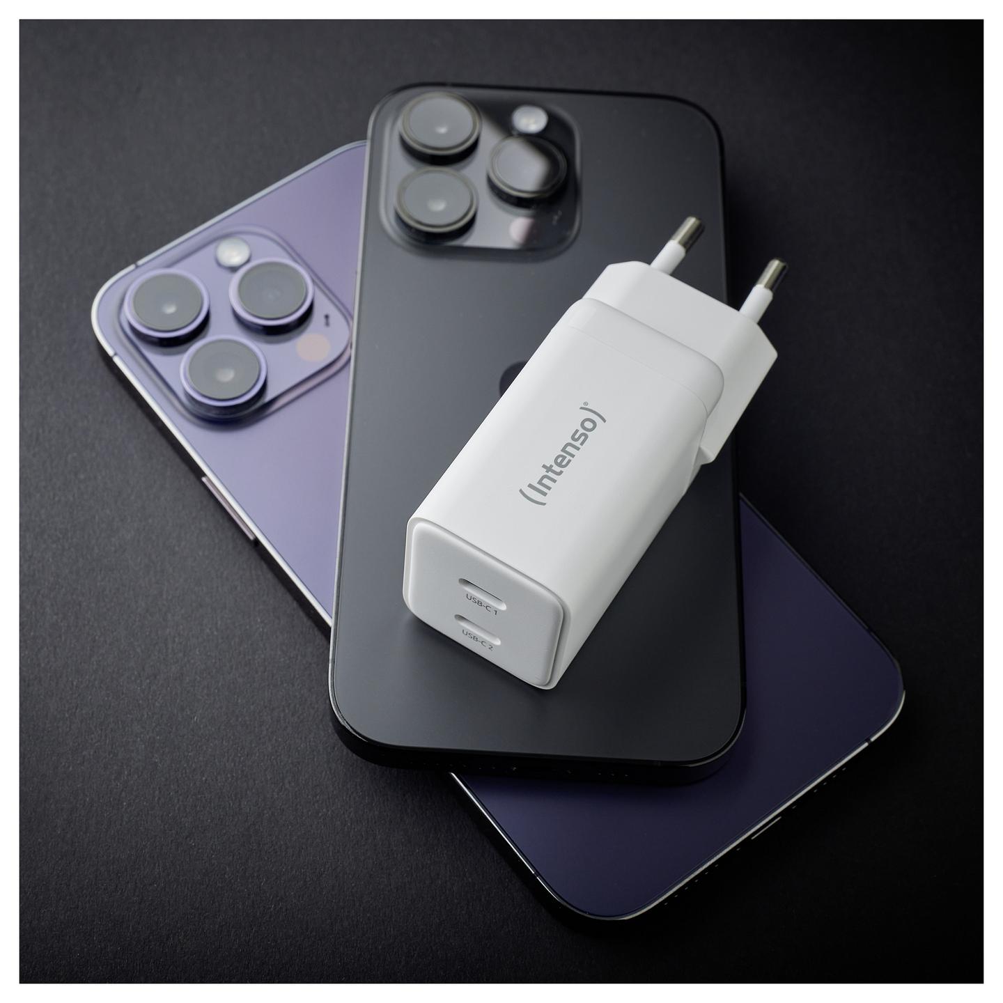 Karikues Intenso W40CC GaN / 2x USB-C / 40W / PD 3.0 / PPS / QC 4.0 - Bardhë - 4