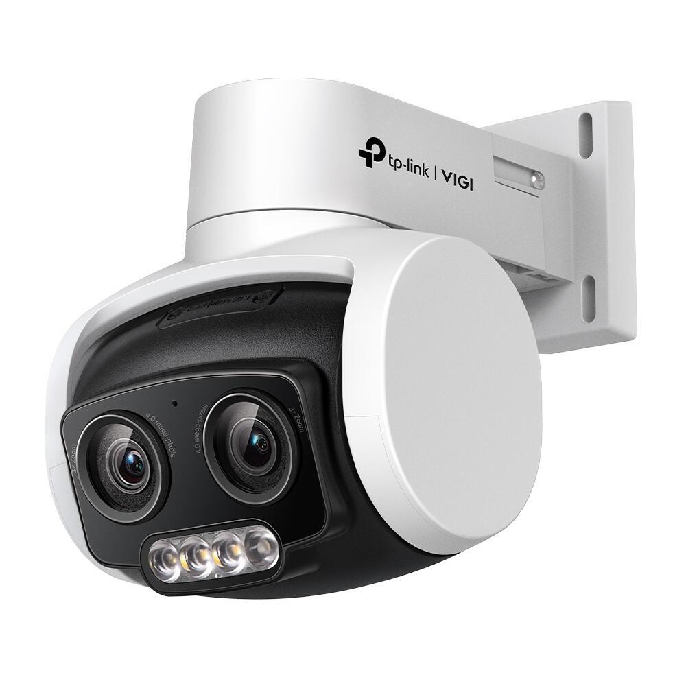 TP-Link VIGI C540V – Kamerë IP 4MP Dual-Lens Varifocal Pan-Tilt, 3× Zoom, PoE, Full-Color, IP66, Bardhë/Zezë