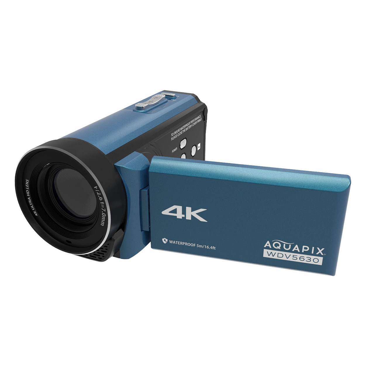 Video Kamera Easypix Aquapix WDV5630 / 13MP / 4K Ultra HD / 60fps / 18x Digital Zoom / 3" LCD / 5m Waterproof - Blu/Zezë - 3