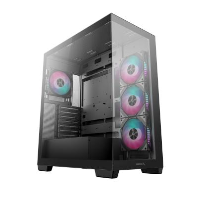 Kasë DeepCool CG580 4F V2 / ATX Mid-Tower / Panoramic 270° / 4x120mm ARGB / USB Type-C / Xham i Temperuar – Zezë