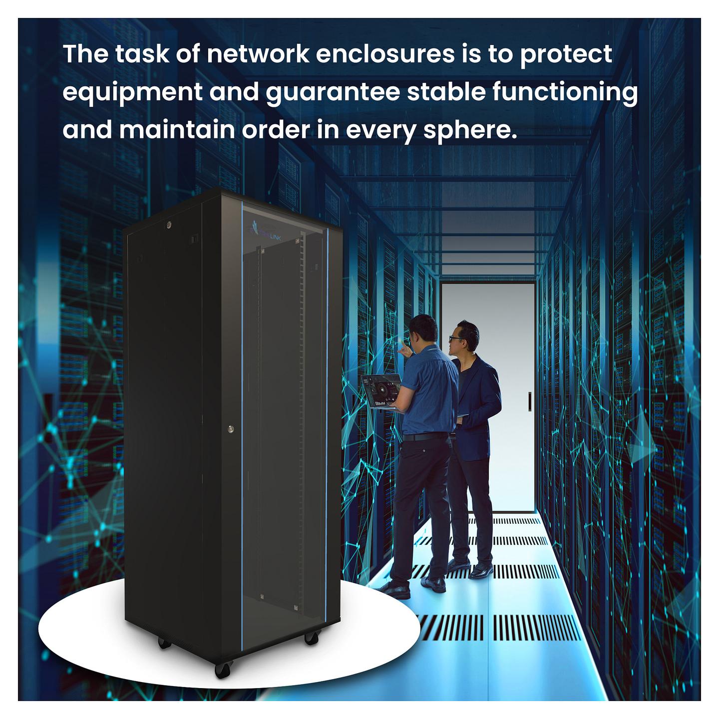 Rack Extralink EX.8611 / 42U / 600 × 1000 mm / 19" / Freestanding - Zezë - 6