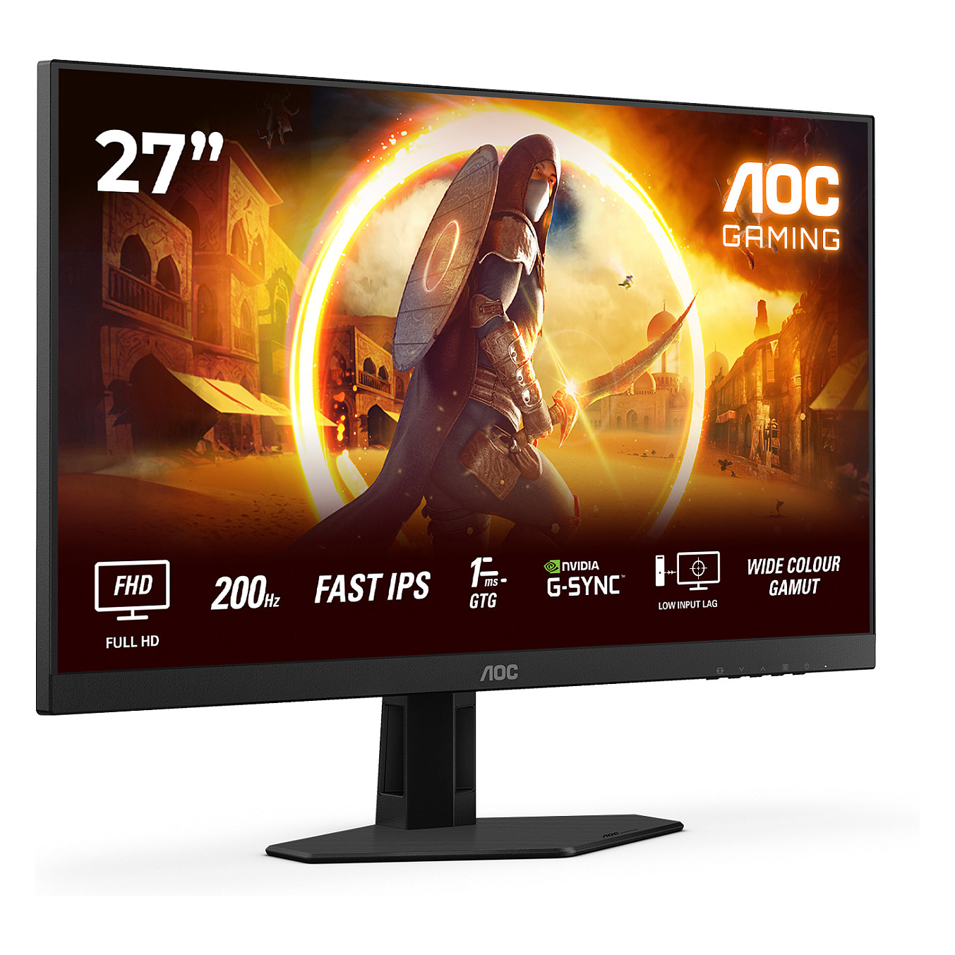 Monitor Gaming AOC 27G4HRE / 27"/ Full HD Fast IPS / LED / 200Hz / 1ms / HDMI+DP - Zezë / Kuqe - 2