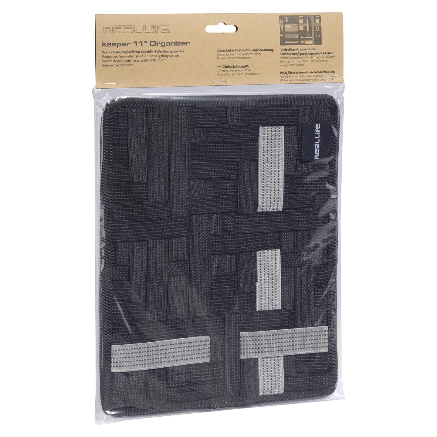 Çantë për Tablet Ultron RealLife Keeper 11, 11", Organizues për Aksesorë, Mbrojtëse, Rezistente ndaj gërvishtjeve - Zezë, Hiri - 4