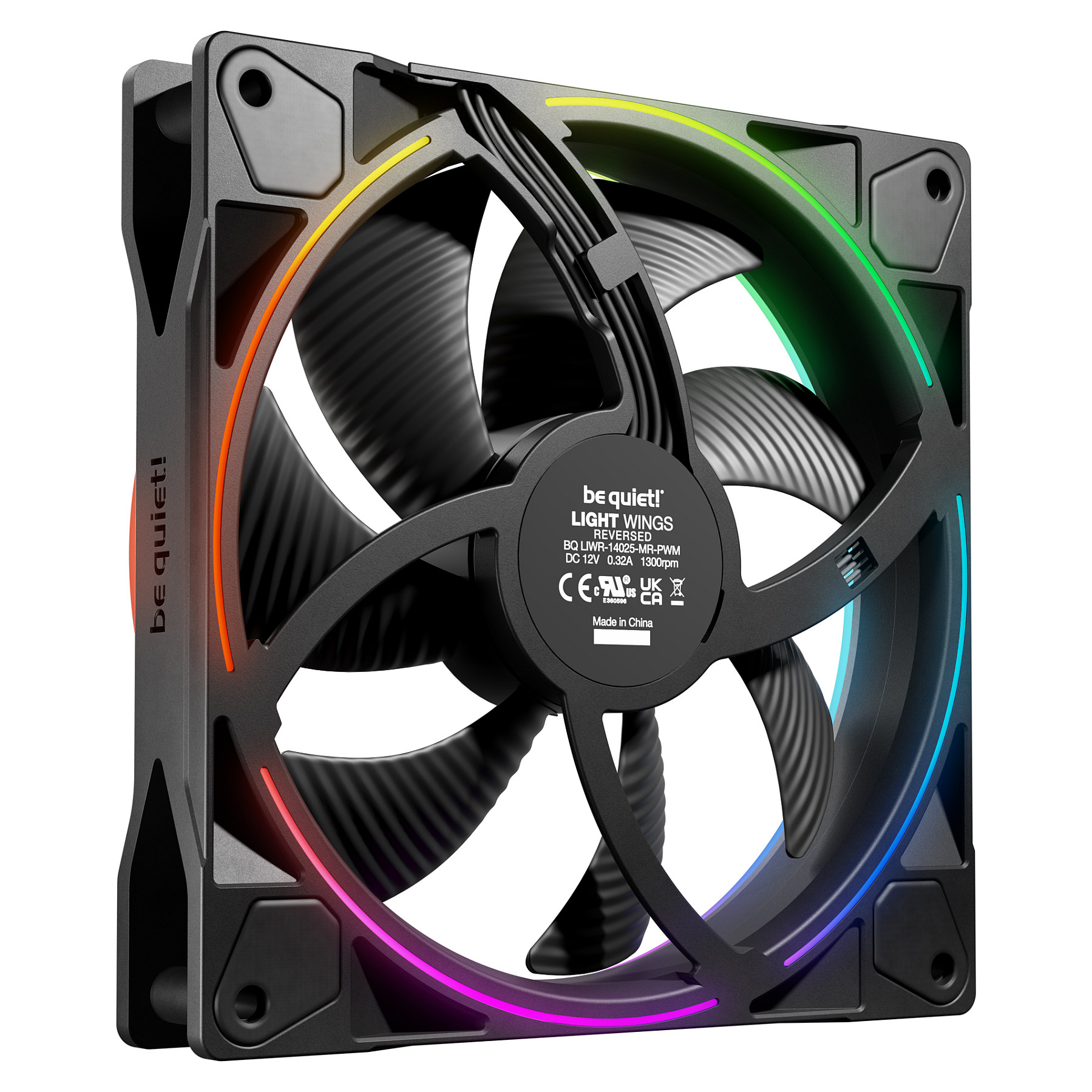 Ftohës për Kasë 140mm be quiet! Light Wings PWM Reverse Fan – Zezë - 4