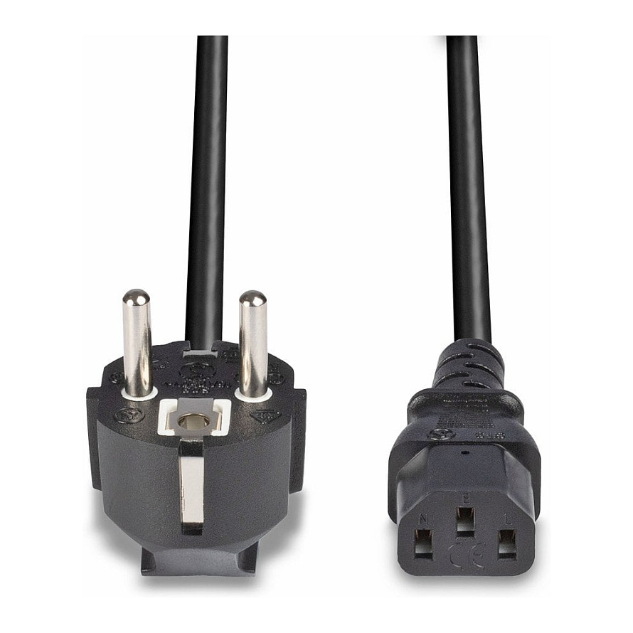 Kabllo për Furnizim me Energji IEC / LINDY Power Cable Angled Schuko Plug to IEC320 C13 / 3m – Zezë - 3
