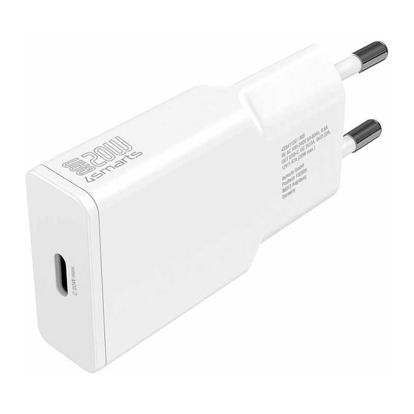 Adapter 4smarts / PDPlug Slim Charger / 20W / GaN / USB-C with 1.5m Cable - 2