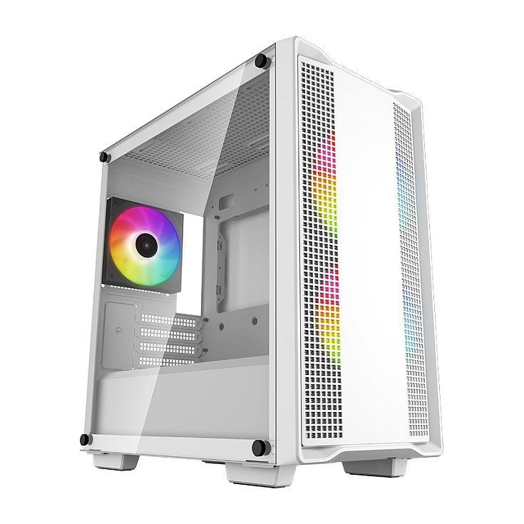 Kasë PC DeepCool CC360 WH ARGB / Mini Tower / Micro ATX / 8x 120mm + 4x 140mm Fan Support / Tempered Glass / Mesh / 360mm Radiator / ARGB - Bardhë