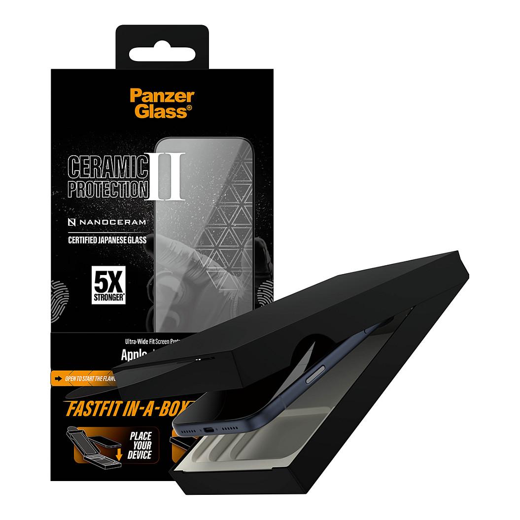 Mbrojtëse për Ekran PanzerGlass Ceramic për iPhone 17, Ultra-Wide Fit, NANOCERAM, FASTFIT IN-A-BOX - Transparent - 5