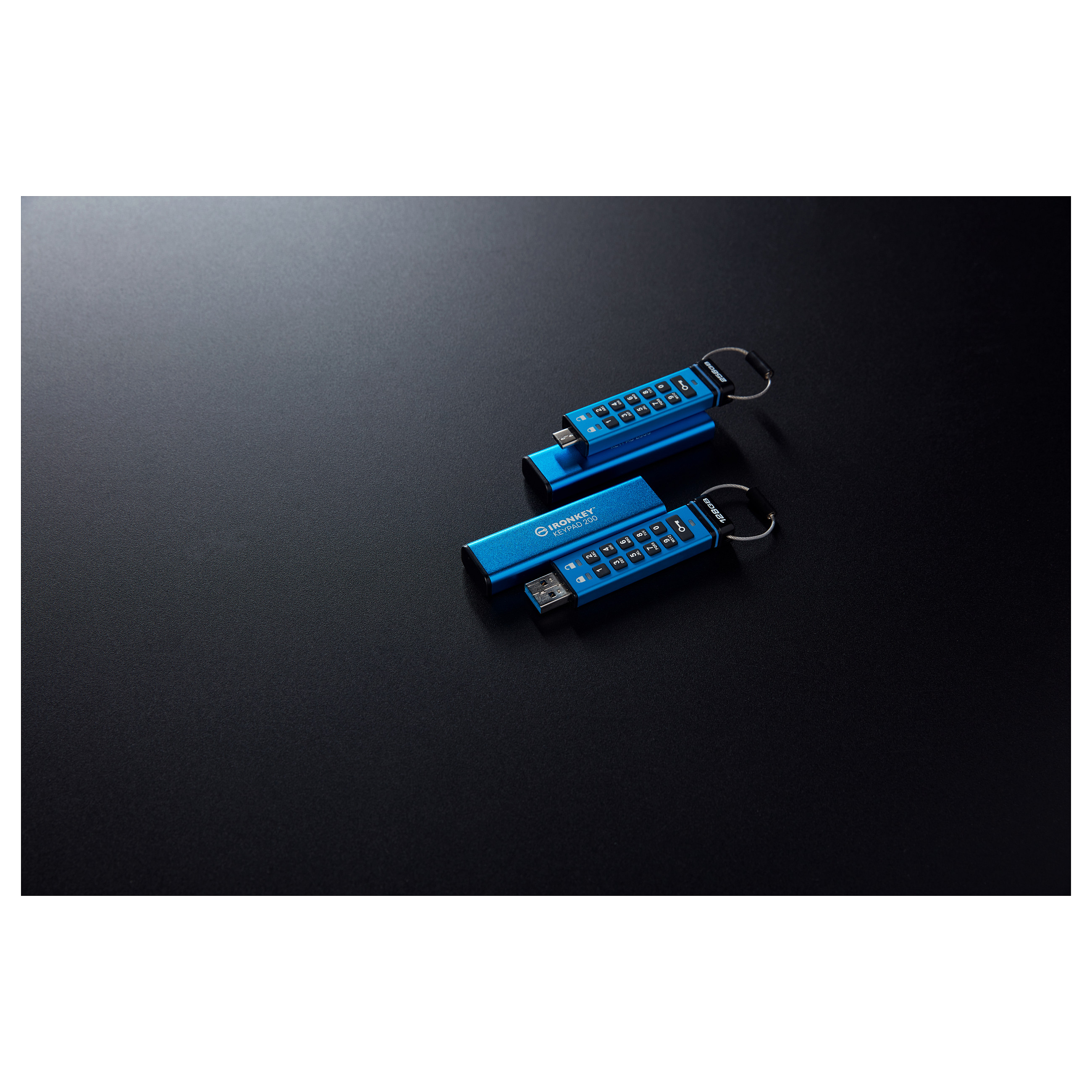 USB Flash Drive / Kingston / IronKey Keypad 200 / 128GB / Blu - 8