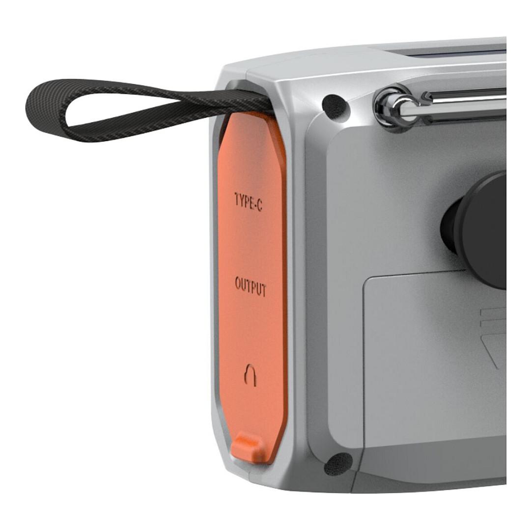 Radio portative Marmitek RESQ 100, DAB, DAB+, FM, 3 W RMS, Ekran LCD, Dalje për kufje 3,5 mm, USB-C, Me kurdisje - Gri e çelët - 9