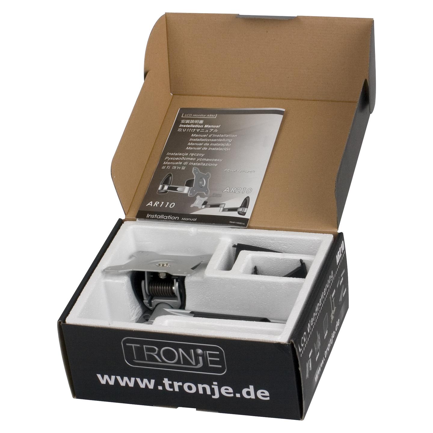 Mbajtëse për Monitor Tronje AR210 / 1 Monitor / 15"-24" / 12kg / VESA 75x75-100x100 / Full Motion - Zezë - 2