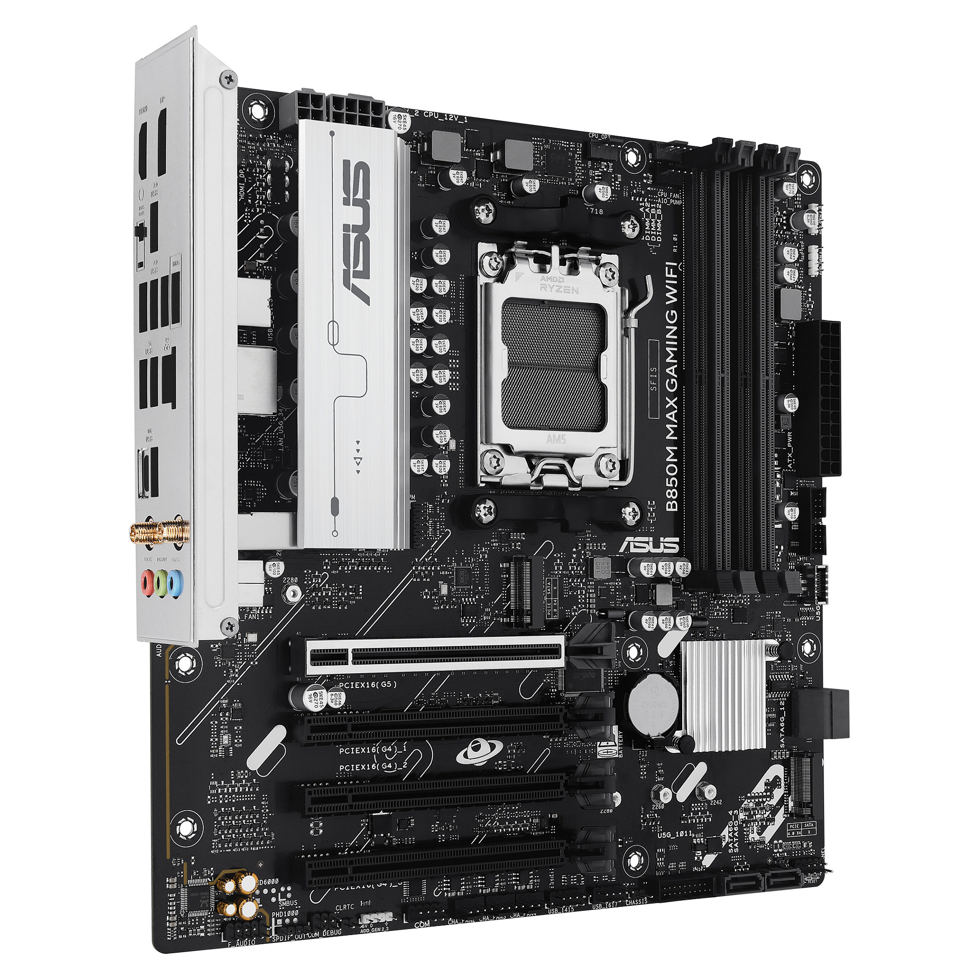 Pllakë Amë AMD AM5 ASUS B850M MAX GAMING WIFI / DDR5 / mATX / HDMI+DP - 3