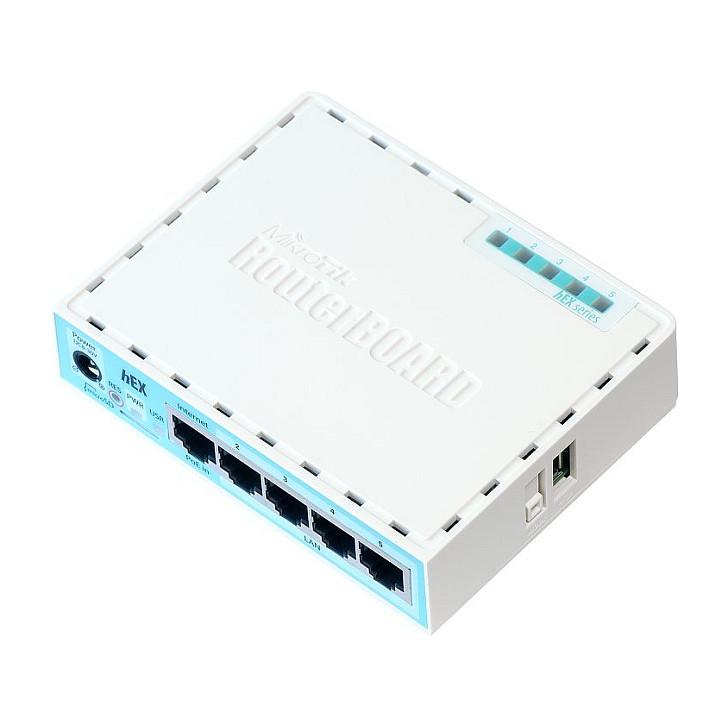 Ruter MikroTik RB750Gr3 hEX, 5× Gigabit Ethernet, USB 2.0, Dual-Core 880MHz, 256MB RAM, PoE – Bardhë - 1