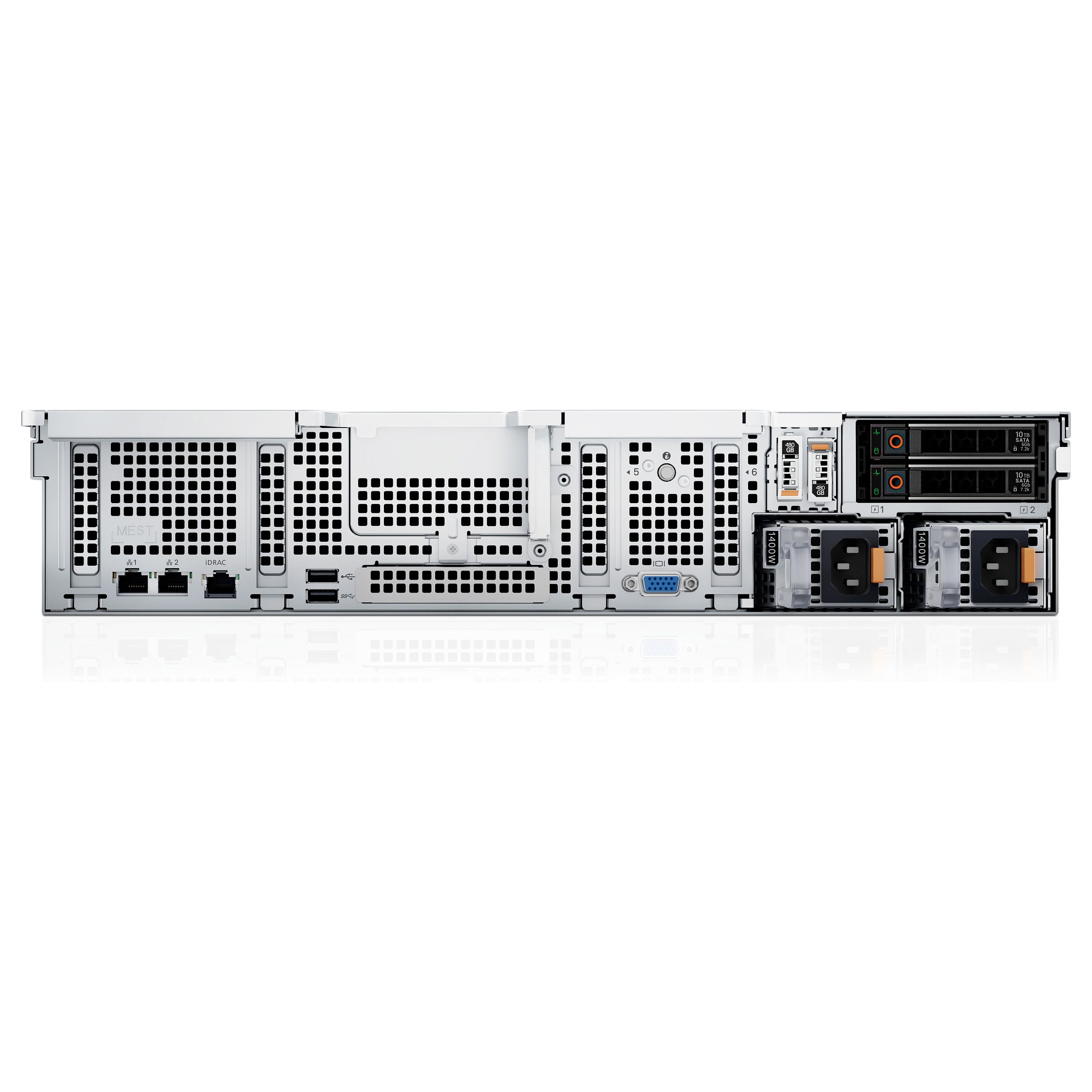 Dell PowerEdge R760xs Rack Server 2U – Intel Xeon Silver 4510, 32GB DDR5 ECC, 480GB SSD, Dual 1100W Redundant PSU - 6