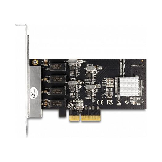 Kartë Rrjeti DeLOCK 88618, PCI Express x4, 4 × RJ45 Gigabit LAN, Realtek RTL8111H - Argjend - 4