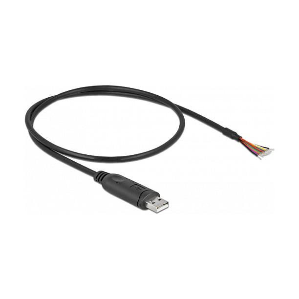 Kabllo USB DeLOCK 90415, USB-A në RS-232, 0.5m, USB 2.0, 230.4Kbps - Zezë - 2