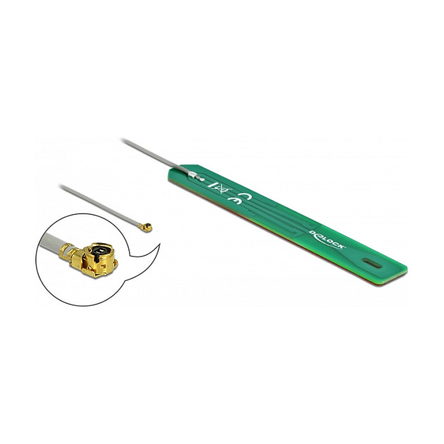 Antena për rrjet DELOCK LPWAN 880–960 MHz MHF I Male 2dBi / 7.5 cm PCB / Internal / Adhesive Mount - 2