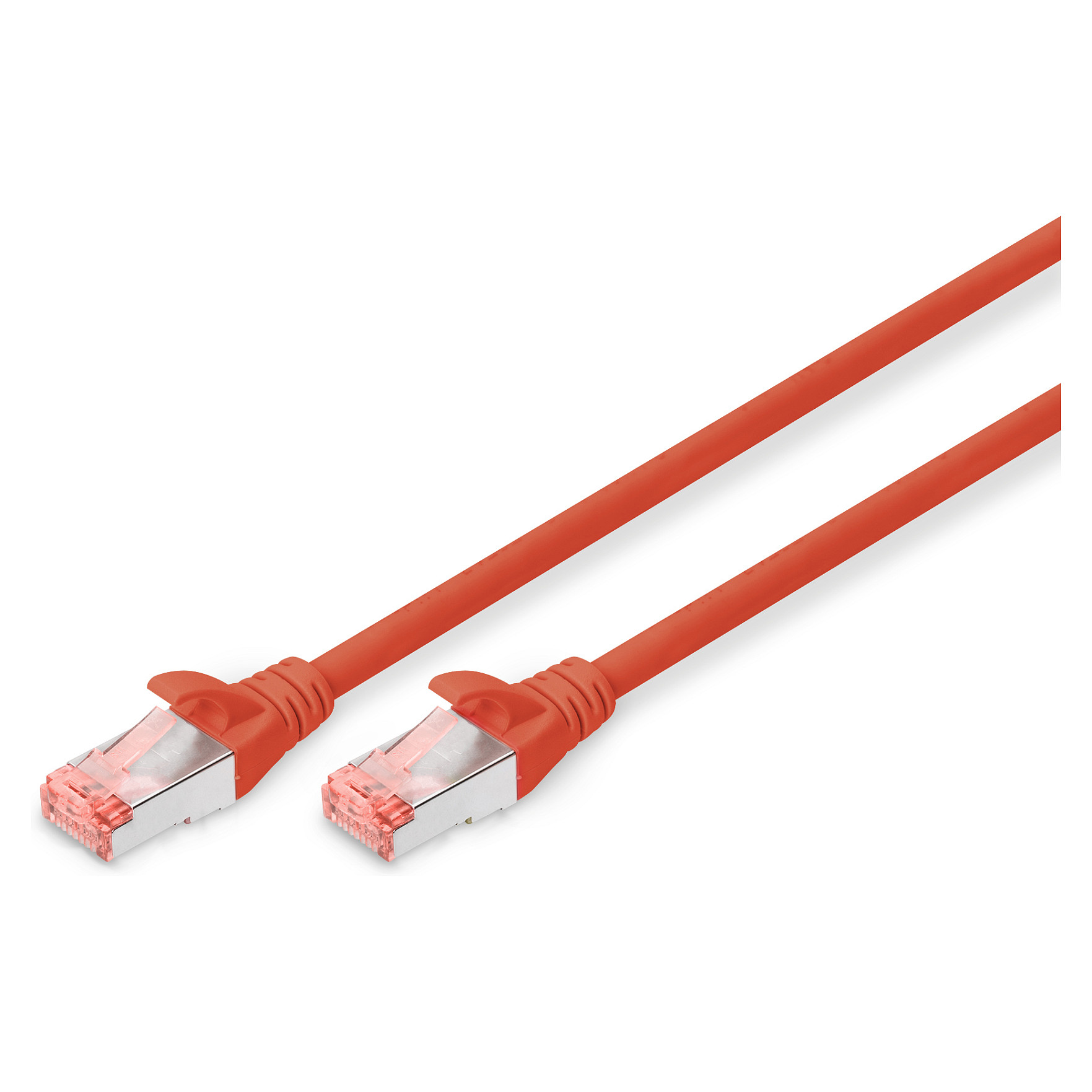Kabllo për Rrjet DIGITUS RJ45 CAT6 S/FTP / 1.00m / Mbrojtës Kapëse / Qese Plastike – Kuqe - 1