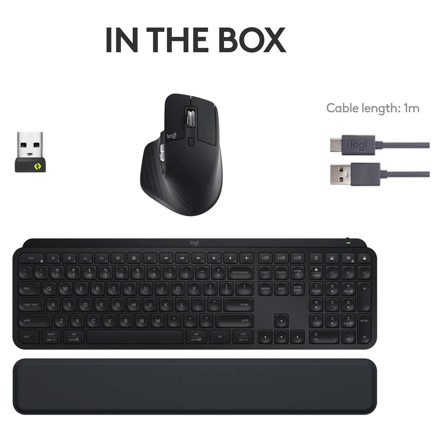 Combo (Tastierë & Maus) Logitech MX Keys S / Wireless / Bluetooth LE / AZERTY / Scissor-Key / Backlit - Grafit - 14