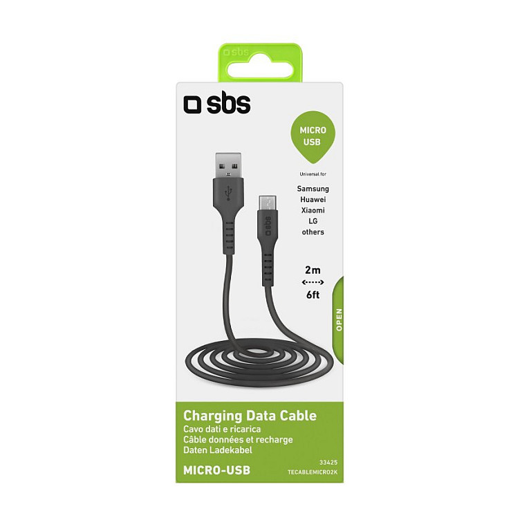 Kabllo SBS TECABLEMICRO2K / USB-A → Micro-USB B / USB 2.0 / 2m – Zezë - 6