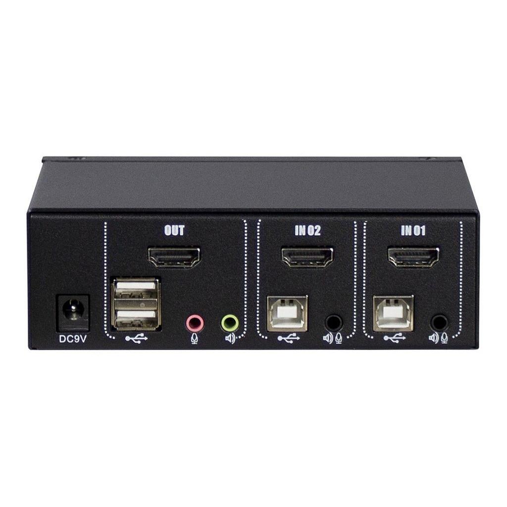 KVM Switch Inter-Tech AS-21HA, 2 porta, HDMI, USB, Audio 3.5mm - Zezë - 2