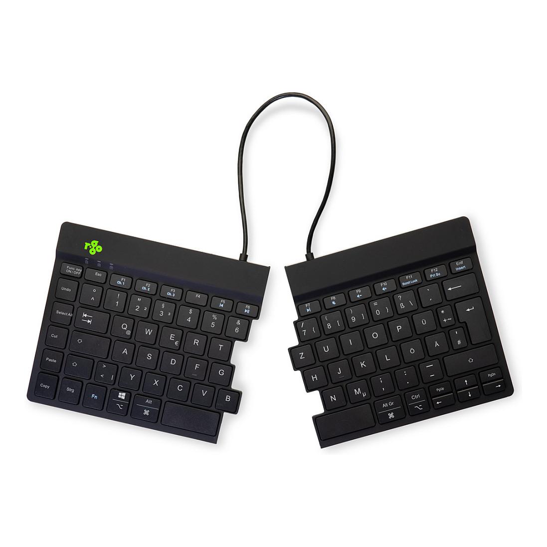 Tastierë pa kabllo R-Go Tools R-Go Split Break / QWERTZ (DE) / Mini / Ergonomike / Scissor / Bluetooth 5.0 / 2.4 GHz / 2 Pjesë – Zezë - 3