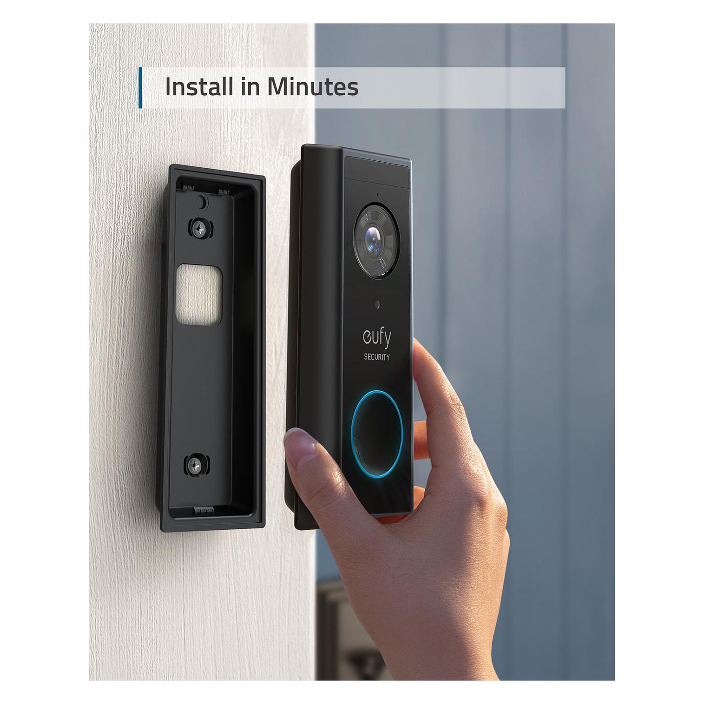Kamerë Zile për Derë eufy Security Video Doorbell 2K, 2K, 160°, Wi-Fi, Audio 2-Kahëshe, Night Vision 5m, Bateri, IP65, HomeBase - Zezë/Bardhë - 6